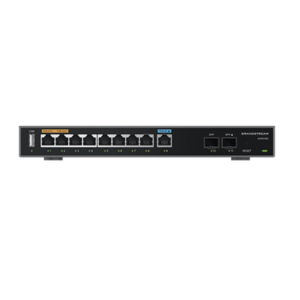 Router Gigabit VPN / Balanceador de cargas / 60,000 sesiones NAT /  9 puertos 10/100/1000 Mbps + 2 puertos SFP (WAN/LAN) / 1 puerto entrada PoE(af/at) / 2 puertos salida PoE (af/at) / Compatible con GWN Cloud.