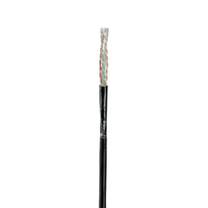 Bobina de Cable UTP de 4 Pares, Con Aislamiento de Fluoropolímero, Cat6A (23 AWG), Uso Interior/Exterior Para Entorno Ambiental de Altas Temperaturas (Hasta 125°C), CMP (Plenum), Color Negro, 305 Metros (1000 Pies)